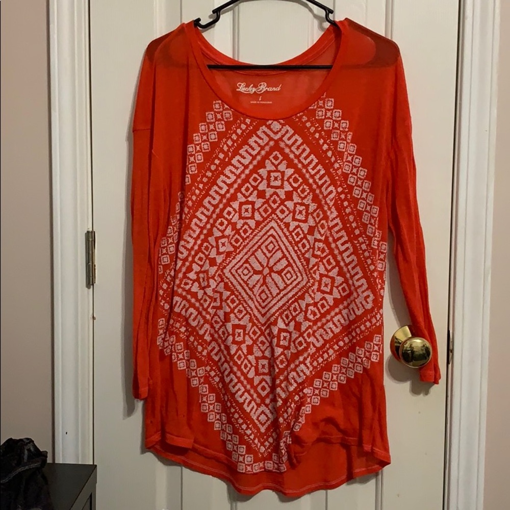 Lucky Brand sheer long sleeve